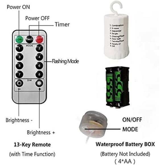 2 Pack Starburst Sphere Lights,200 Led Firework Lights, 8 Modes Dimmable - Picture 6 of 6